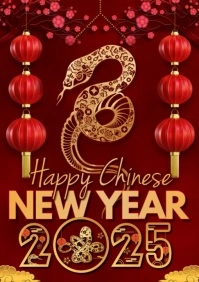 2025 chinese new year, A3 template