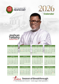 White church calendar A4 Template