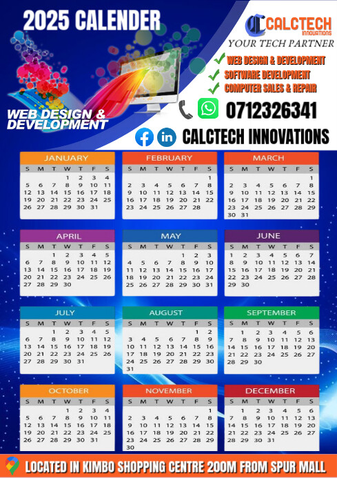 Copy of 2025 COMPANY CALENDER PosterMyWall