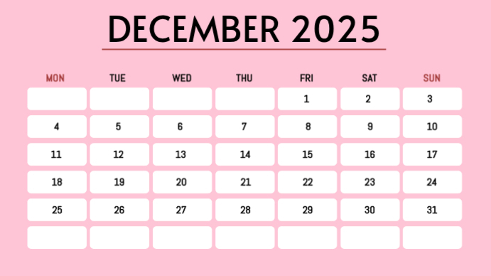 2025 December Calendar Template | PosterMyWall