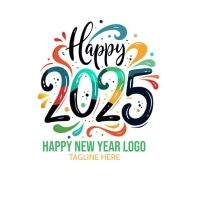 2025 Happy New Year Logo Design Logo Logotyp template