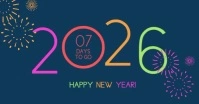 2025 modern happy new year countdown template Facebook Shared Image