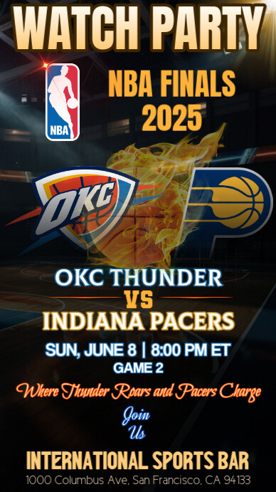 2025 NBA Finals: OKC Thunder vs Indiana Pacers Watch Party Instagram ...