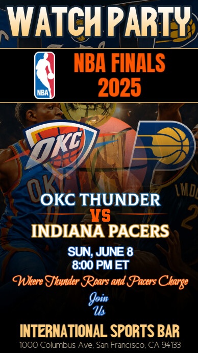 2025 NBA Finals: OKC Thunder vs Indiana Pacers Watch Party Instagram ...