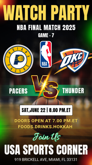 2025 NBA Finals: OKC Thunder vs Indiana Pacers Watch Party Instagram ...