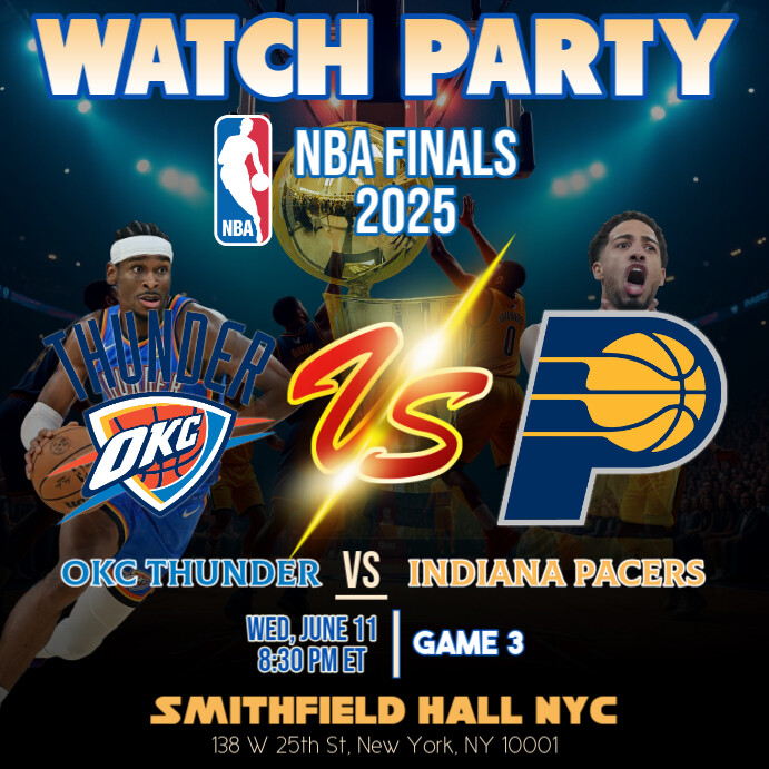 2025 NBA Finals: OKC Thunder vs Indiana Pacers Watch Party Instagram ...