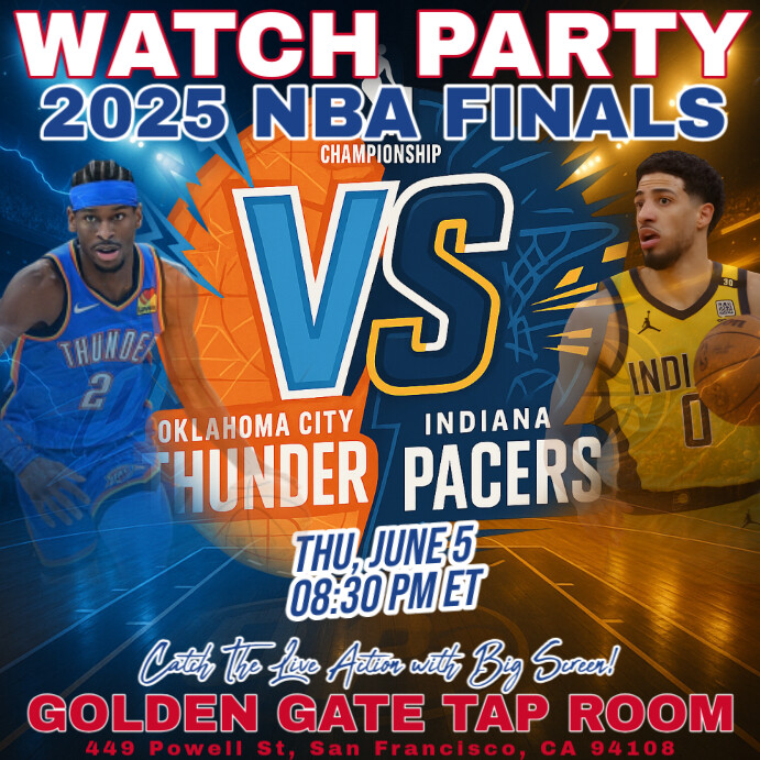 2025 NBA Finals: OKC Thunder vs Indiana Pacers Watch Party Instagram ...
