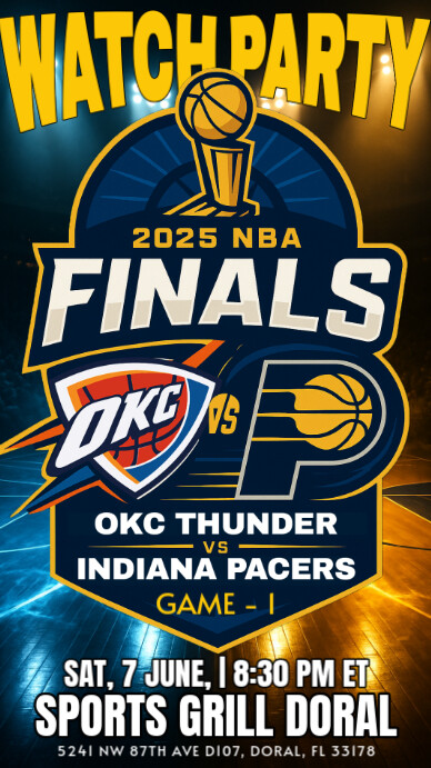 2025 NBA Finals: OKC Thunder vs Indiana Pacers Watch Party Instagram ...