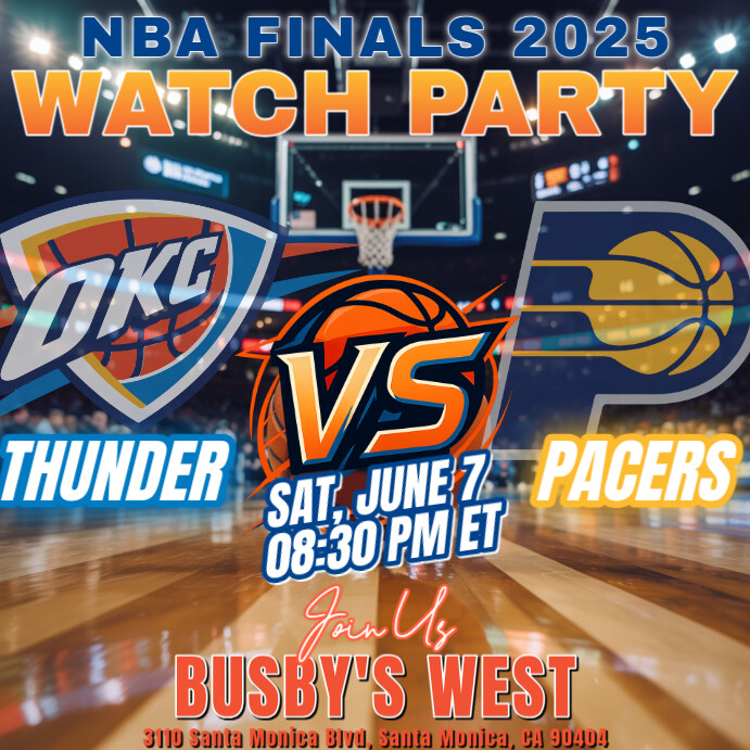 Copy of 2025 NBA Finals: Thunder vs Pacers Watch Party Instagram Post ...