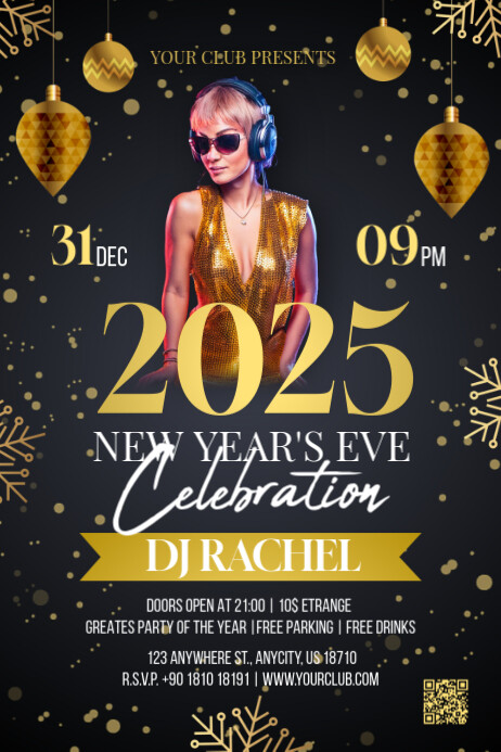 2025 New Year's Eve Celebration Party Template | PosterMyWall