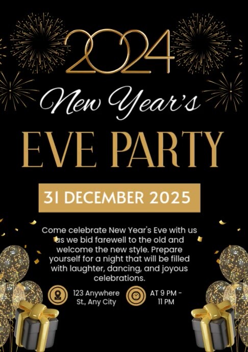 2025 New Year's Eve Party Template | PosterMyWall