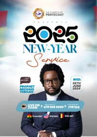 2025 New Year / Month Service Poster A4 template