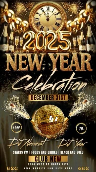 2025 New years party template Instagram 快拍