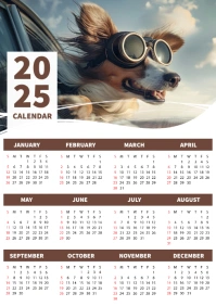 2025 printable calendar design A2 template