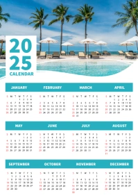2025 printable calendar design A2 template