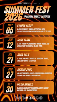 2025 Summer Festival Upcoming Events Instagram Story Video template