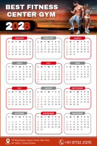 2026 calendar Affiche template