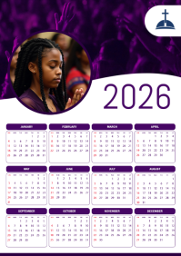 Белый 2026 Calendar A4 Template