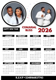 2026 Couples Calendar Template A4
