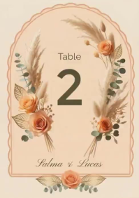 2026 Editorial Arch Table Suite Brown Floral Wedding Table Number A5 Video template