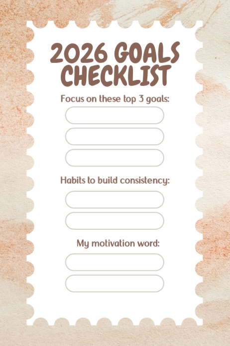 2026 Goals Checklist Template | PosterMyWall