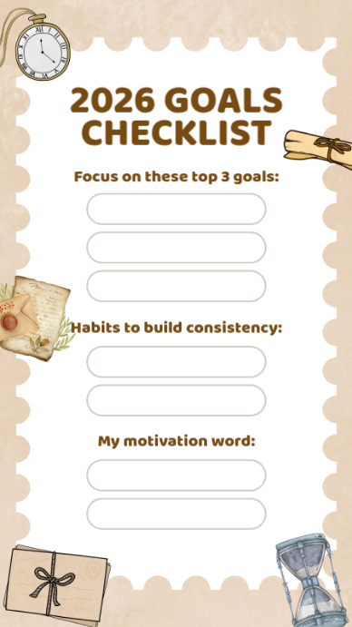 2026 Goals Checklist Template | PosterMyWall