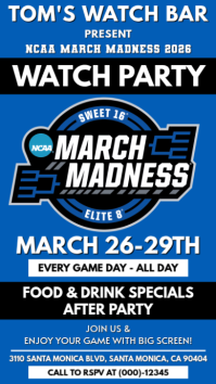 2026 March Madness: Men's NCAA tournament Watch party instagram story template