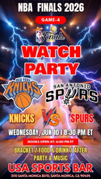 2026 NBA Championship Watch Party | Knicks vs Spurs Instagram Story Video template
