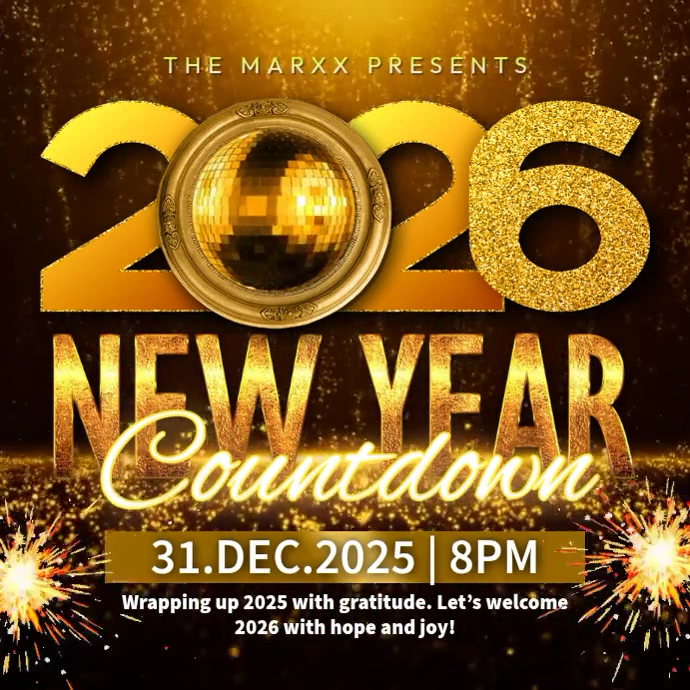 2026 New Year Countdown Party Instagram 帖子 template