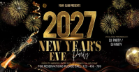 Black New Year's Eve Party Facebook begivenhed cover Template