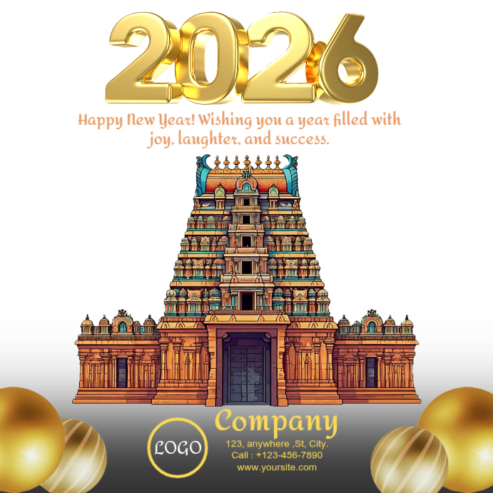 Plantilla de 2026 New Year free editable template with indian and ...