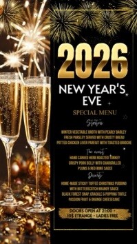 2026 New Year Menu Affichage numérique (9:16) template