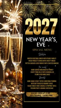 สีดำ New Year Event Digitalt display Template