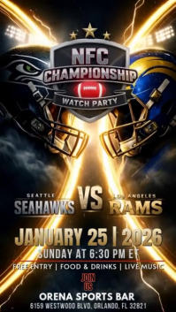 2026 NFC Championship Game: Seahawks vs Rams Watch Party Instagram Story Template