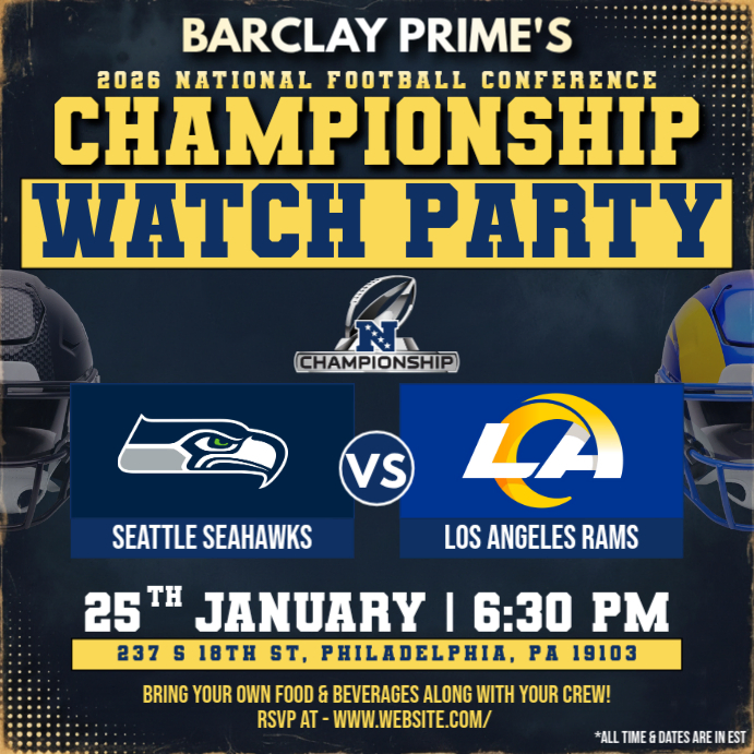 2026 NFC Conference Championship Game: Seahawks vs Rams Watch Party ...