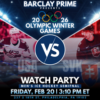 2026 Olympic Winter Games Watch Party Instagram Post template