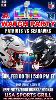 2026 Super Bowl Lx Sunday - Watch Party  Instagram Story template