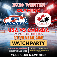2026 winter olympics: United States vs Canada women's ice hockey final watch party Instagram Post template