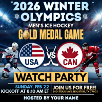 2026 Winter Olympics: USA vs CAN Men's Ice Hockey Final Watch Party Instagram Post Template