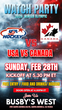 2026 Winter Olympics: USA vs CAN Women's Ice Hockey Final Watch Party Instagram Story template