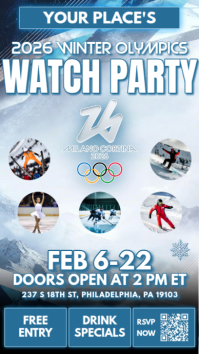 2026 Winter Olympics Watch Party Instagram Post Template