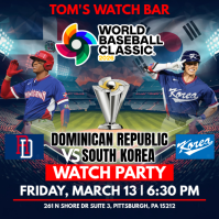 2026 World Baseball Classic Quarterfinals Watch Party Instagram Post template