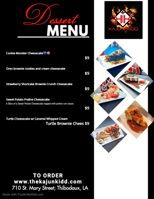 Dessert Menu PosterMyWall