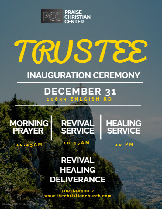 Church Inauguration Flyer | PosterMyWall