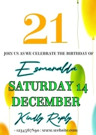 21 Birthday template A6