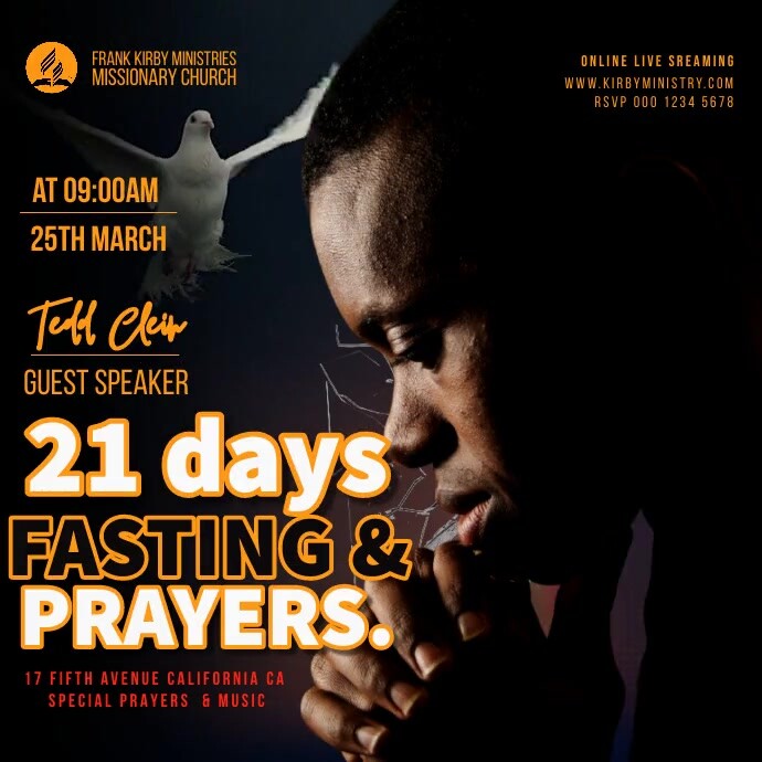 21 Days Fasting & Prayers Instagram Post template