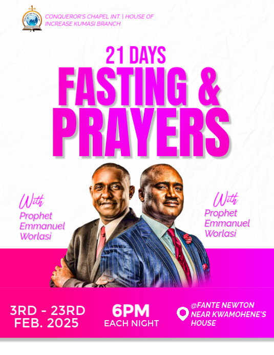 21 days fasting and prayer Flyer (US Letter) template