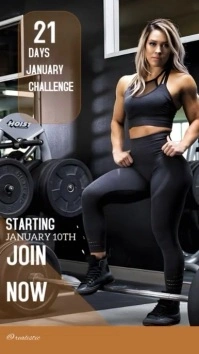 21 days Gym fitness challenge Instagram Reels template