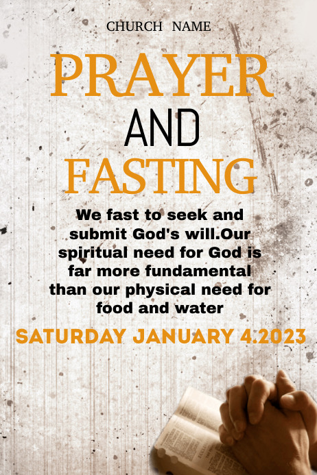 21 days of prayer and fasting poster Template | PosterMyWall
