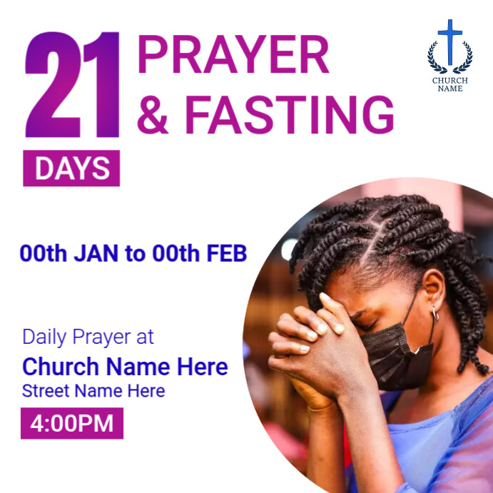 21 days of prayers and fasting flyer Template | PosterMyWall